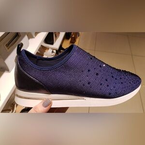 RARE Disney Call it spring Aladdin Blue Slip-On Sneakers Rhinestone 8